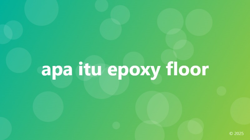 apa itu epoxy floor