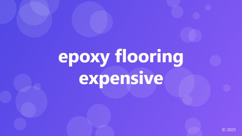 epoxy flooring expensive