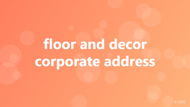 floor and decor corporate address