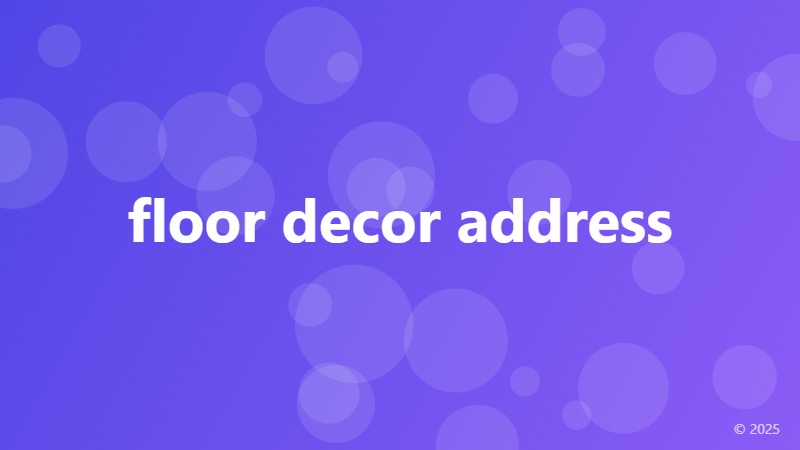 floor decor address