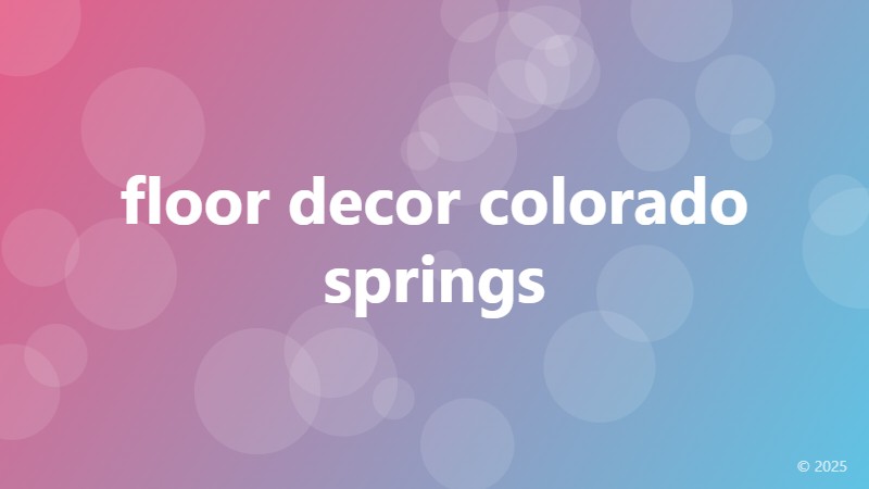 floor decor colorado springs
