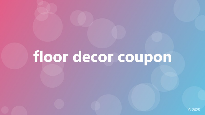 floor decor coupon