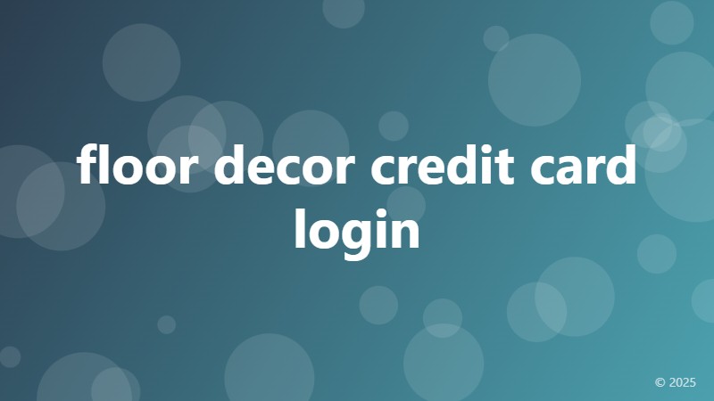 floor decor credit card login