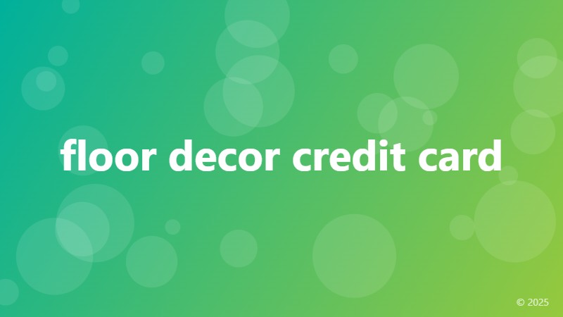 floor decor credit card