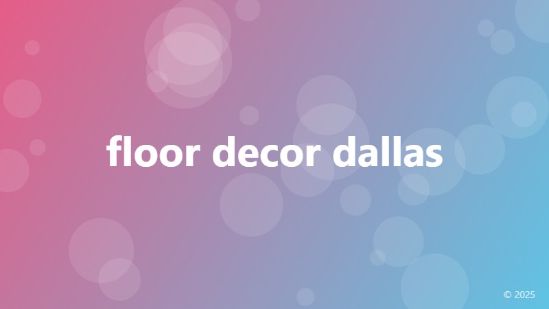 floor decor dallas