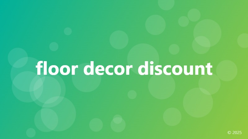 floor decor discount