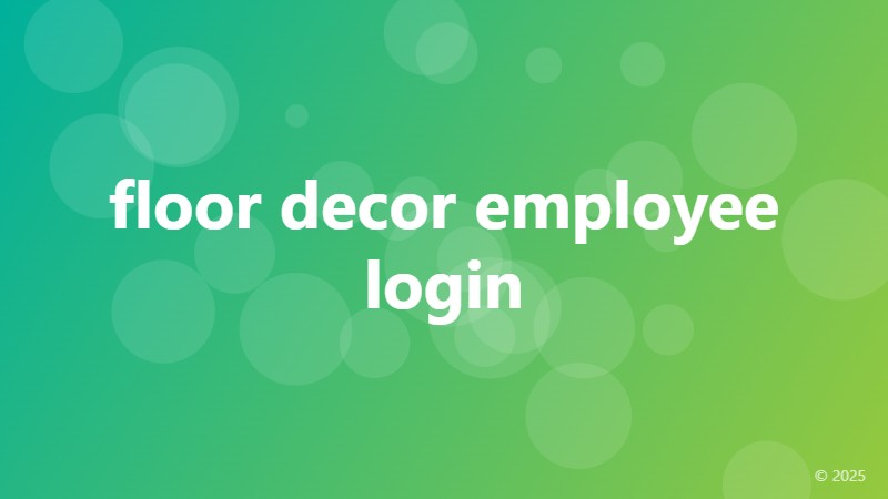 floor decor employee login