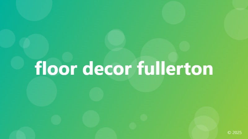 floor decor fullerton