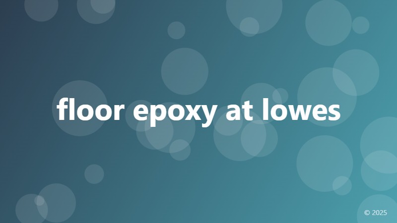 floor epoxy at lowes