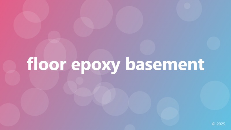 floor epoxy basement