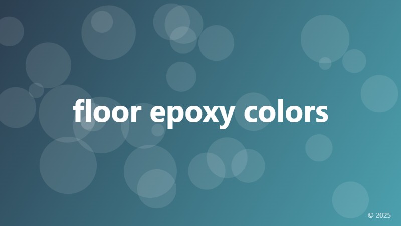 floor epoxy colors