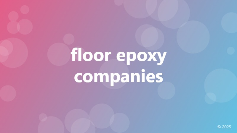 floor epoxy companies