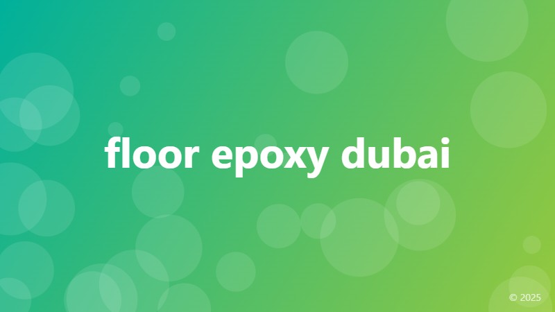 floor epoxy dubai