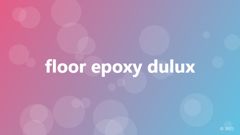 floor epoxy dulux