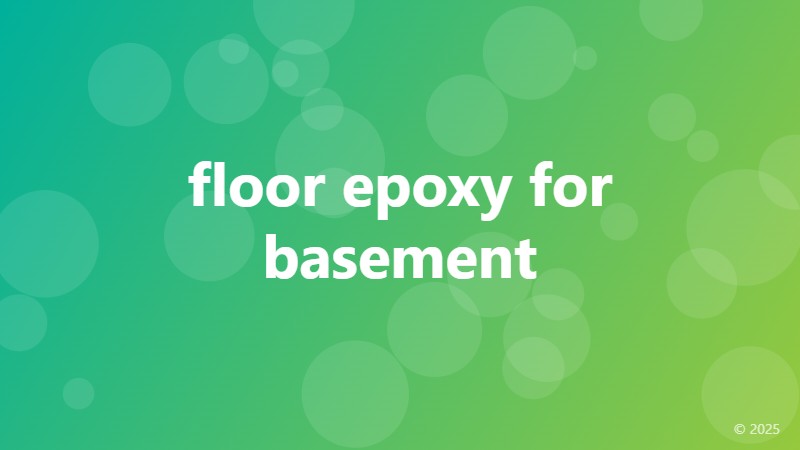 floor epoxy for basement