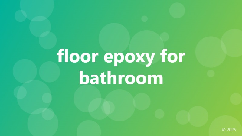 floor epoxy for bathroom