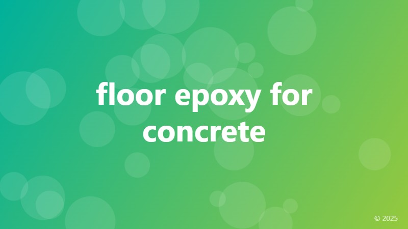 floor epoxy for concrete