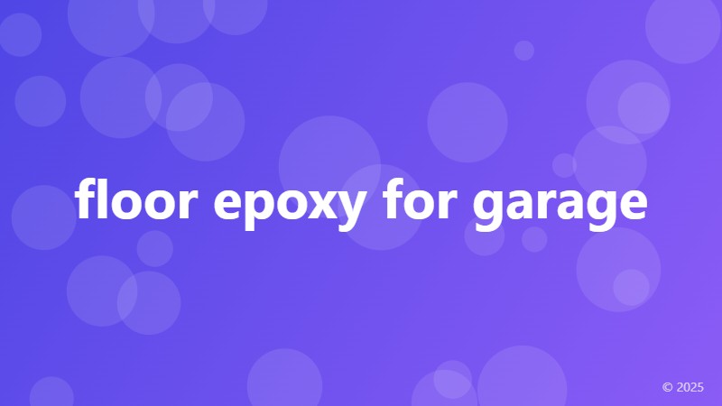 floor epoxy for garage