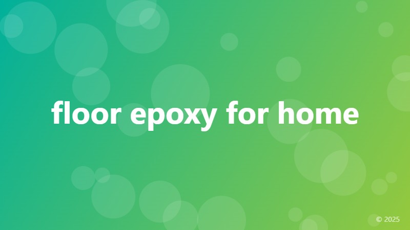 floor epoxy for home