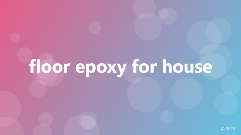 floor epoxy for house