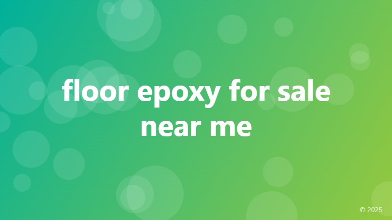 floor epoxy for sale near me