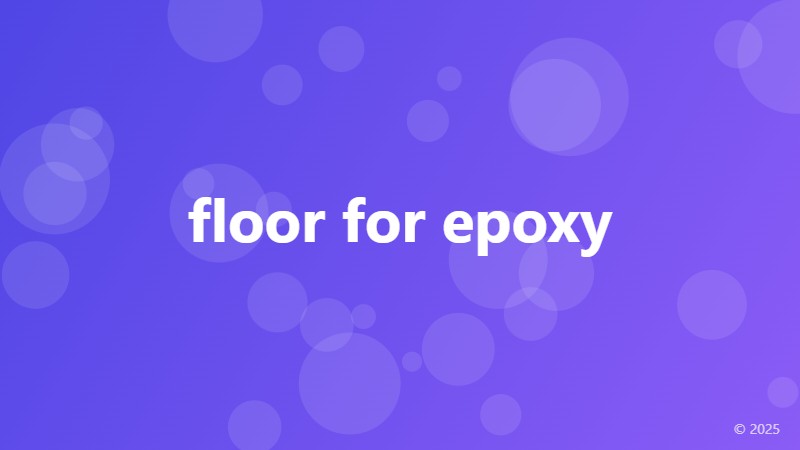 floor for epoxy