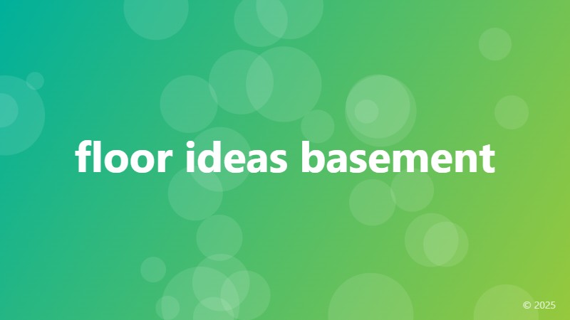 floor ideas basement