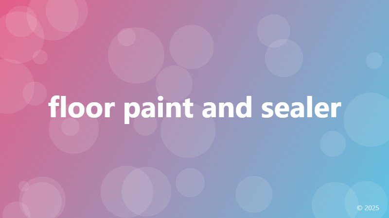 floor paint and sealer