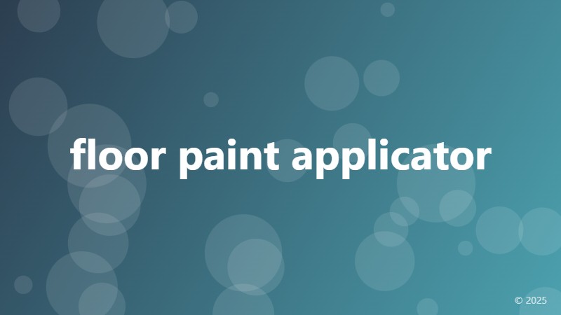 floor paint applicator