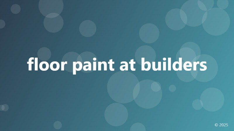 floor paint at builders