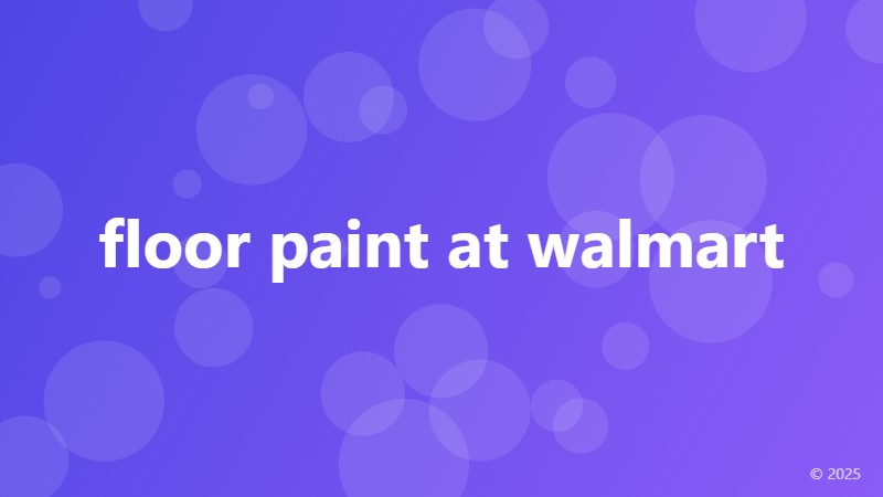 floor paint at walmart
