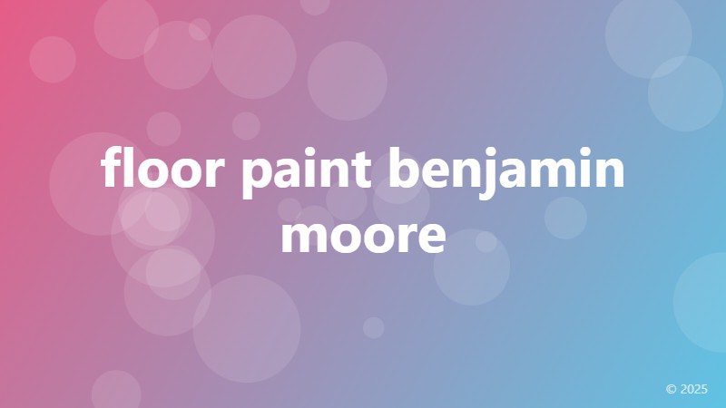 floor paint benjamin moore