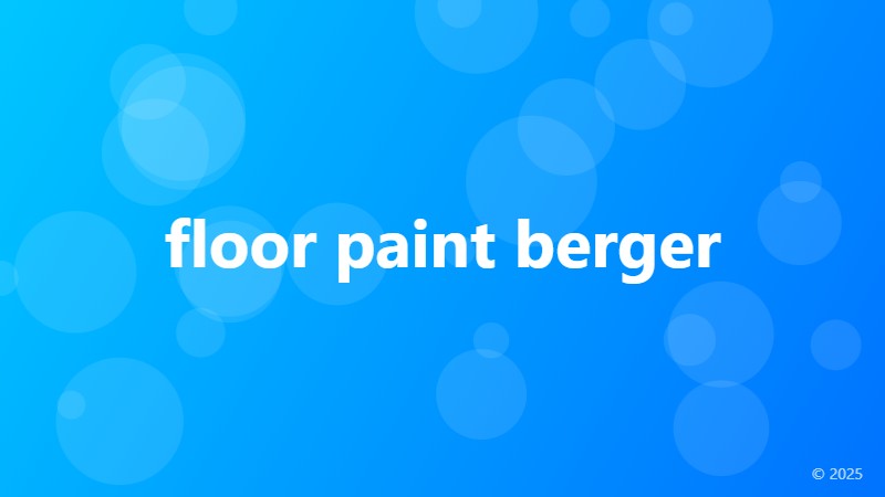 floor paint berger