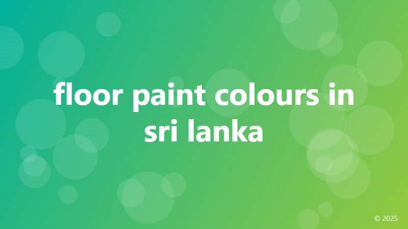 floor paint colours in sri lanka