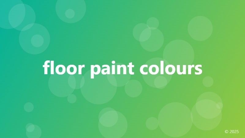 floor paint colours