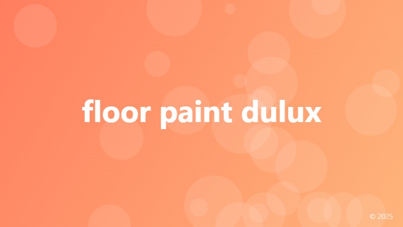 floor paint dulux