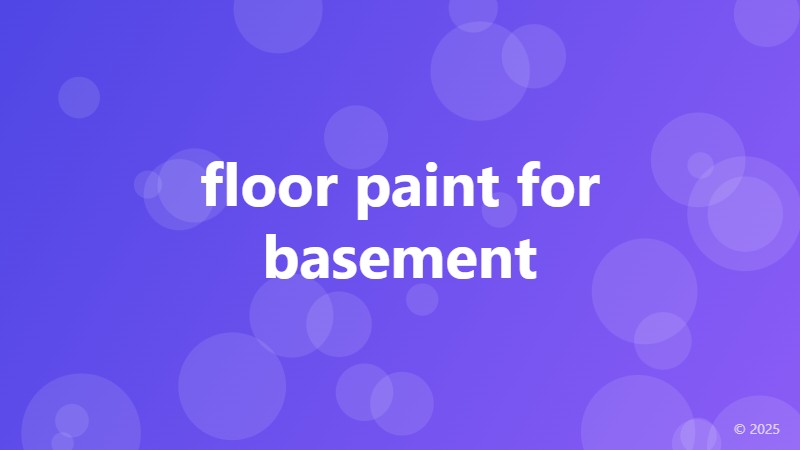 floor paint for basement