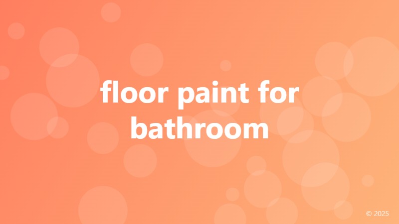 floor paint for bathroom