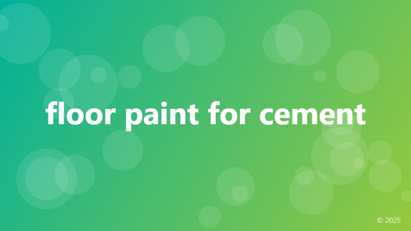 floor paint for cement