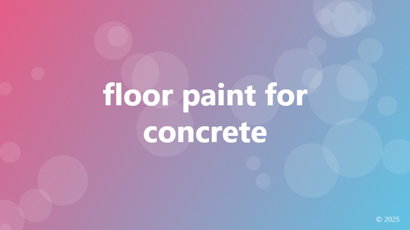 floor paint for concrete