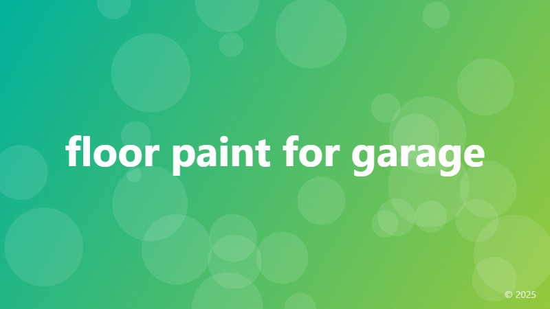 floor paint for garage