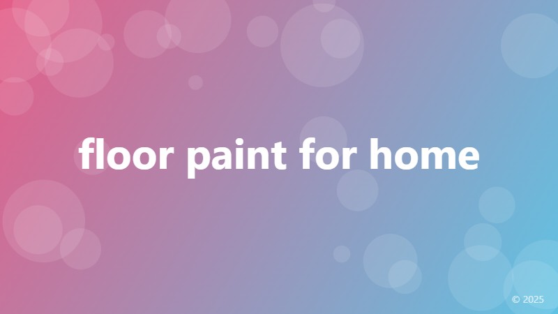 floor paint for home