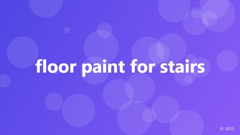 floor paint for stairs