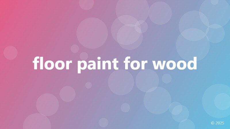 floor paint for wood