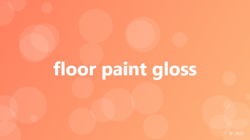 floor paint gloss
