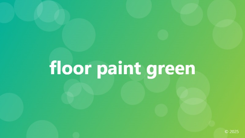 floor paint green