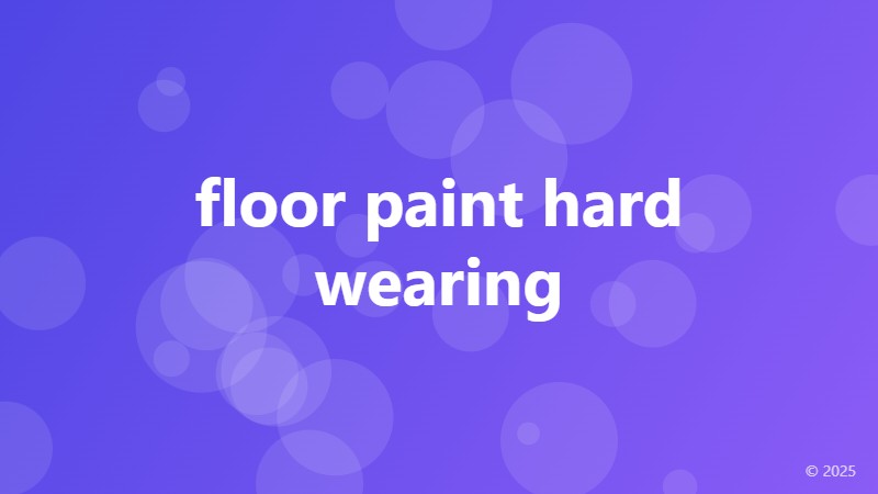 floor paint hard wearing