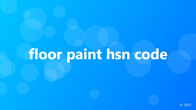 floor paint hsn code