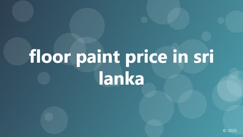 floor paint price in sri lanka