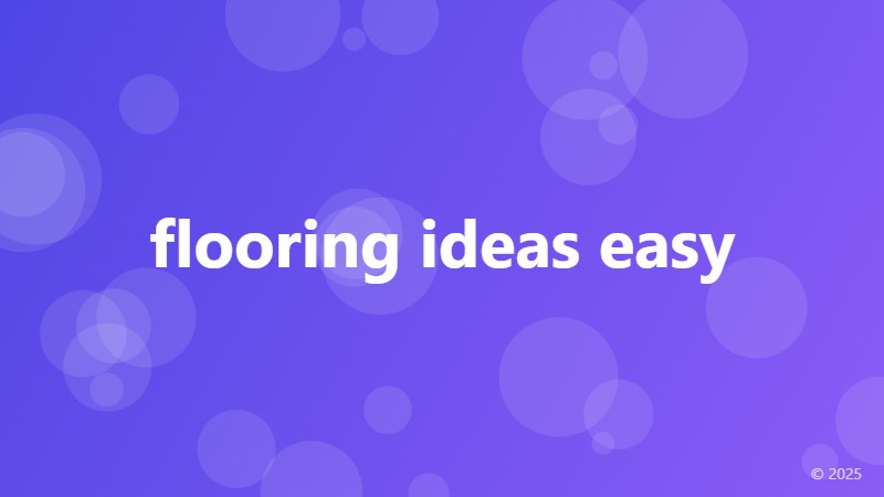 flooring ideas easy